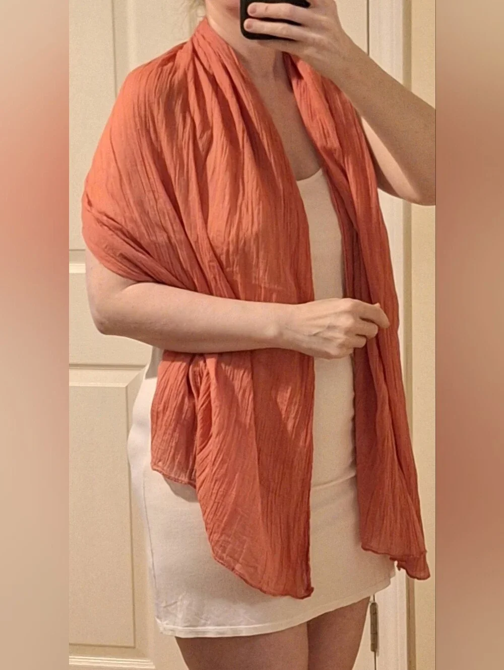 DEVRED | Peach Cotton Scarf